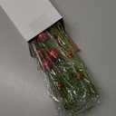 Suncalla 4 Pcs Christmas Elf Glitter Ball Tree Picks 15.75 Inches Lime Green Christmas Tree Toppers Sparkling Pampas Grass with Red Glitter Balls Artificial Green Stems for Vase Filler Home Decor