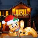 OurWarm 10FT Christmas Inflatable Outdoor Decoration, Christmas Inflatables Gingerbread Man Christmas Blow Ups with LED Lights, Blow Up Christmas Decorations Outdoor for Holiday Garden Lawn Yard Decor