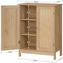 Iwell Storage Cabinet, Rattan Cabinet with Adjustable Shelf, for Living Room, Entryway, Kitchen, Home Office, Nature, 11.8"d X 23.6"w X 31.5"h