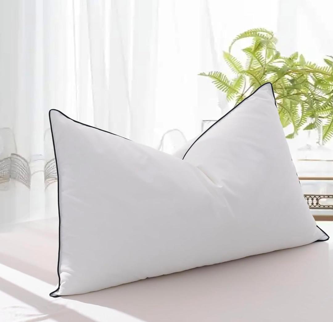 Luxury Three-Layer Goose Feather Down Pillow, Standard Size, 1 Pack, 20 26 in QF33348