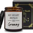 Grammy Gift Scented Candle, Gifts for Grammy, Grandma Candle, Gifts for Grandma Grandmother, Grandma Mother's Day Gifts from Grandkids, My Heart Belongs to Grammy Gifts Jar Candles Home Decor