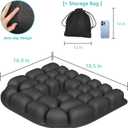 Inflatable Travel Seat Cushion for Airplane - Portable Air Pad with Built-in Pump for Long Flights & Car Rides - Ergonomic Tailbone Pain Relief for Office Chair, Wheelchair, Stadium