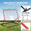 Baseball Rebounder ,4x4.5FT Soccer Rebounder with 4 Adjustable Angles, 28 Bungee Cords to Adjust Elastic, Sports Equipment for Soccer/Baseball/Softball/Volleyball Training,Pitchback Net for All Levels