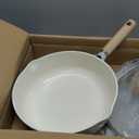 CAROTE Ceramic Nonstick Frying Pan Skillet with Lid, 10" Deep Frying Pan, 4 QT Saute Pan wilt Lid, Non Stick Chef's Pan, Non-toxic Healthy, PFOA/PFAS Free, Induction-Compatible, Taupe