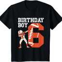 Kids 6 Years Old Boy Football Player 6th Football Birthday Boys T-Shirt, 2T