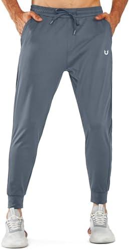 NORTHYARD Men's Running Pants Workout Athletic Joggers Gym Track Sweatpants with Zipper Pockets Active Training Pant Size L