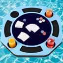 Silipull Floating Game Table for Pool 17.8''x17.8'' Drink Holder EVA Foam Floating Tray with Cup Holders Card Slots for Drinks Snacks Cards Games for Pool Beach Hot Tub Lake