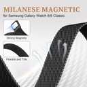 Slim Milanese Metal Bands for Samsung Galaxy Watch 8 Band 40mm 44mm/8 Classic 46 mm Women Men, Stainless Steel Mesh Loop Magnetic Strap for Samsung Galaxy Watch 8 Classic Band 46mm/8 44 mm 40 mm Correa