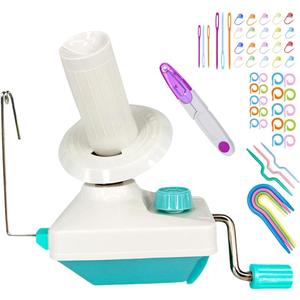 Yarn Ball Winder, Convenient Yarn Winder for Yarn,Yarn Swift and Ball Winder Combo with Easy Installation for Yarn Storage + 53 Pieces Stitch Knitting Needles + 1 Pieces Scissors