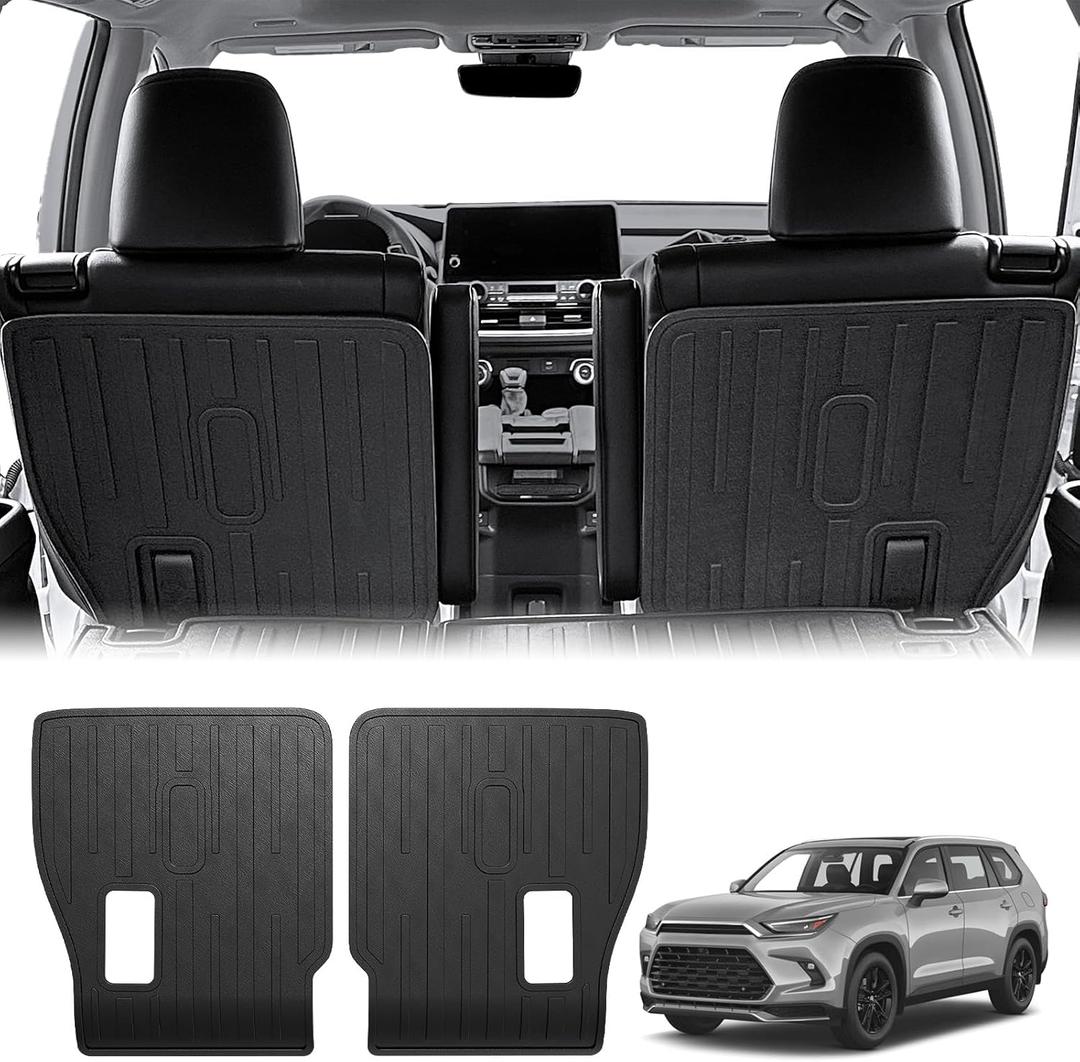 Kick Mats for Grand Highlander Accessories, 2nd Row All-Weather TPE Seat Back Covers Backrest Protector Mats for 2026 2025 2024 Grand Highlander (7 Seater Captain Chairs Only)