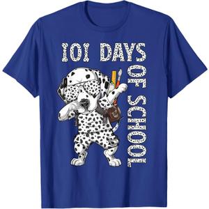 101 Days School Dabbing Dalmatian Dog Teachers Kids T-Shirt S