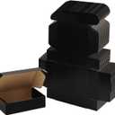 EXYGLO Shipping Cardboard Boxes for Small Business, Packing and Mailing, 7x5x2 - Pack of 25, Black