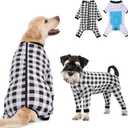 Dog Recovery Suit Full-Zipper After Post-Surgery Large Medium Dogs, Dog Bodysuit for Prevent Licking& Chewing Wounds Onesies Cone Alternative (Black, X-Large)