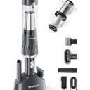 Handheld Vacuum Cordless 25000Pa Car Vacuum 3-In-1 Handheld Vacuum, Includes Smart Display and Charging Base Hand Vac Cordless Rechargeable One-Touch Empty for Home/Pet/Car (Silver)