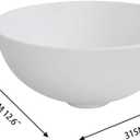 13" Round Stone Resin Vessel Sink with Pop-Up Drain Combo White Bathroom Sink Above Counter, Art Basin Vanity Sink for Small Bathroom, 12.8"Dx 12.8"W x 5.8"H