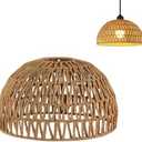 Rope Weave Pendant Light Cover, Rattan Ceiling Shade Light Cover, Retro Weave Ceiling Fixture, Farmhouse Chandelier
 2 pack