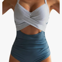 Eomenie Women's One Piece Swimsuits Tummy Control Cutout High Waisted Bathing Suit Wrap Tie Back 1 Piece Swimsuit S