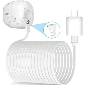 Itramax 20 Feet Right Angled Micro USB Power Cable with QC 3.0 Charger Brick,Power Supply Adapter and Charging Cord,Outdoor Quick Charger Compatible for Arlo Pro,Arlo Pro 2,Arlo Go,Arlo Security Light (20FT, WHITE)