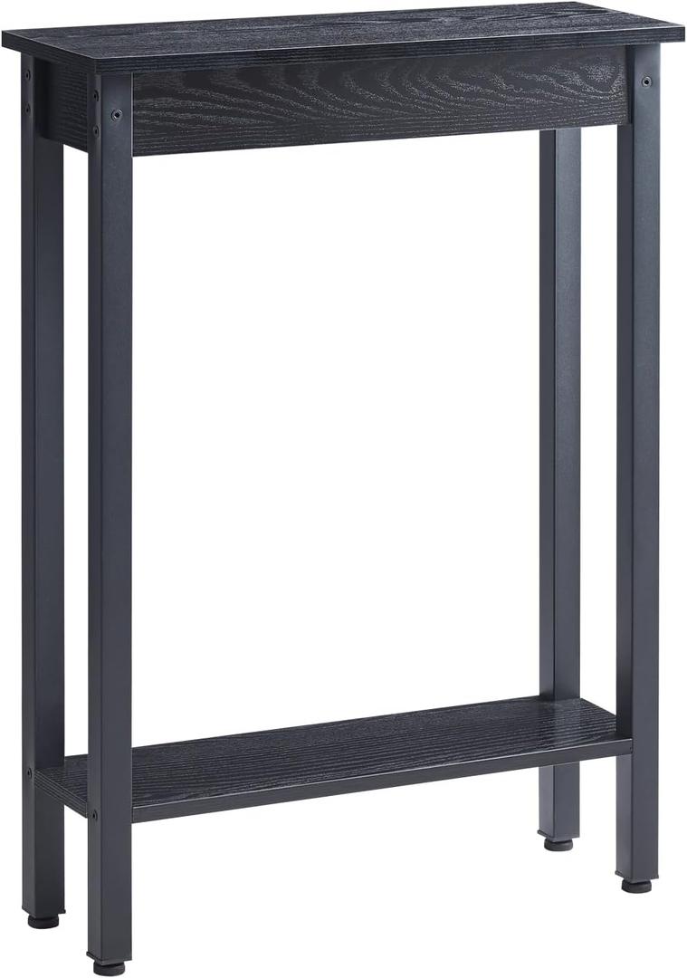 Small Console Table with Shelf Little Narrow Entryway Table Skinny Thin High Tall Display Stand for Entry Hall Hallway, Foyer, as Eextension for Long Behind Couch Sofa Table / Kitchen Countertop, 7.9"W x 23.6"D x 32.3"H