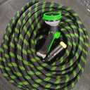 Garden Hose 50 ft Flexible Water Hose Non-Expanding Lightweight Kink-Free Hoses Durable Leak-Proof High Pressure Pipe with 3/4” Brass Fitting 10 Function Nozzle for Outdoor Yard Lawn Car Wash, Green