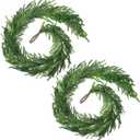 Jutom 2 Pcs,60 Inches Christmas Real Touch Norfolk Pine Garlands Artificial Greenery Faux Christmas Norfolk Pine Garlands for Holiday Seasonal Indoor Home Decor Mantle