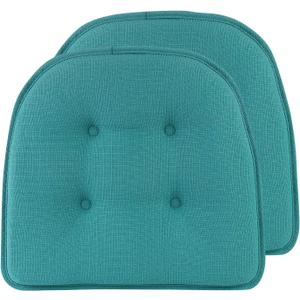 Non-Slip Chair Cushions, Assembled in USA, U-Shaped Skid-Proof Seat Pads for Dining Room, Kitchen, Office, 15"x16", 2 Pack
