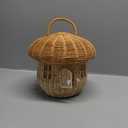 Handmade Wicker Mushroom-Shaped Storage Basket for Outdoor, Kids, Decor, Photography Props
