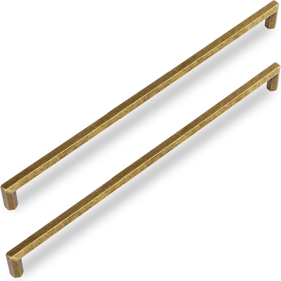 Antique Brass zinc Alloy Solid Cabinet pulls,6 Pack Vintage Brass 12-3/5 Inch 320mm Hole Center Cabinet Handles for Drawer, Cupboard, Wardrobe, Dresser