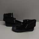 Momuk Women's Fashion Lace Up Knee High Canvas Zip Boots Girls Fancy School Shoes (10, Black)