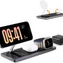 3 in 1 Charging Station for Apple Devices: Used for iPhone and Watch Charging Station with Magsafe Charger Stand, Wireless Charger for iPhone 16/15/14/13/12, Apple Watch 1-9/Ultra, AirPods 3 Pro (Black)