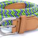 Girls Stretchy Cord Belt-Purple/Green-S/M (4-7y)