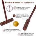 8-Player Croquet Set, 35" & 32" Rubber Mallets, Family Lawn Kit, Medium, Small