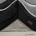 JOEJOY Elevated Dog Car Seat for Small/Medium Dogs up to 35 lbs, Memory Foam Booster Seat with Detachable Washable Cover, Travel-Safe Car Bed with Safety Belts & Storage Pockets, Grey