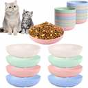 [12 Pack] Cat Dishes Whisker Friendly, Shallow Wide Pet Food and Water Bowl, 5.5 Inch Cat Food Dish, Friendly Wet Feeding Bowl, Durable Wheat Straw Pet Bowls, Pet Plate for Kittens (Indoor/Outdoor) (Multicolour)