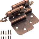 Oil Rubbed Bronze Cabinet Door Hinges,20 Pack (10 Pairs) 3/8 Inset Self Closing Hinges for Kitchen Cabinet Doors