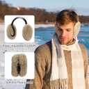 Ramede 4 Pcs Unisex Winter Ear Muffs Faux Fur Earmuffs Foldable Ear Warmers Light Weight Winter Warm Earmuffs with Plastic Headband Cover Warmers for Men Women