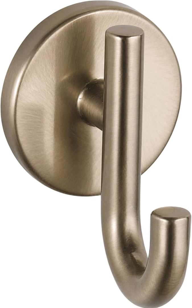 Towel Hooks Champagne Bronze Single Bathroom Hooks Wall Mounted for Robes and Towels Hand Towel Hook Holder Kitchen, Bathroom Accessories