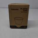 Tobvory 100 Pack Gold Rimmed Plastic Cups - 9 oz Hard Clear Plastic Cups, Premium Disposable Cup For Cocktail And Drinking - Food Grade Party Cups Set - Sturdy Tumbler Cup - Gold Rim