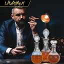 LAWADACH Liquor Decanters Whiskey Decanter Set - Creative Glass Decanter for Liquor,Decanter for Tequila,Bourbon and Vodka Unique Whiskey Presents for Man,Dad and Home Bar Decor(17.6oz*2, 17oz*1)
