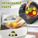 Fruit Bowl with Lid & Basket - Fruit Fly Proof Kitchen Counter Storage for Fruits & Veggies, Plastic Decorative fruit Baske, Fly Proof Fruit Basket with Handle (Golden/1PCS), One Size