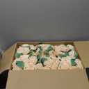 Dining Table Centerpiece Set of 6 - Pre-Made Artificial Rose with Wooden Vase Fake Floral Arrangement Faux Flower for Wedding Bridal Tea Party Event Decorations - Champagne