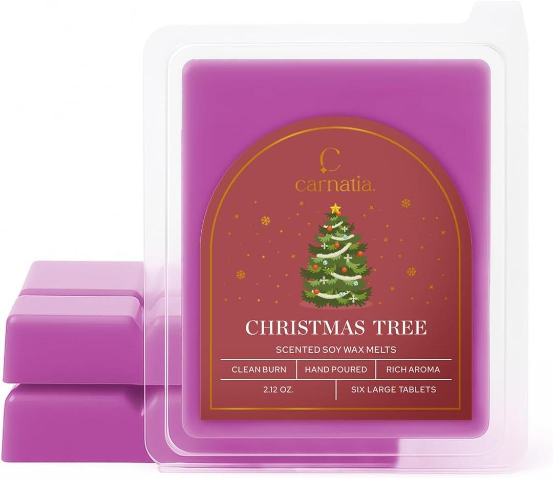 Carnatia Christmas Tree Wax Melts  Pack of 3 | Long-Lasting Scented Wax Cubes for Home Fragrance & Wax Warmers | Aromatherapy Holiday Blend with Fresh Pine & Cedar Notes