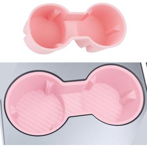 Cup Holder Insert for Tesla Model 3(20212023) Model Y(20212024), Silicone Shockproof Car Center Console for Tesla, Removable Washable Drink Holder for Tesla Interior Accessories - Pink