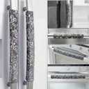 Volecy Refrigerator Handle Covers, Set of 6, Washable Velvet Appliance Door Handle Covers, Adjustable Handle Protectors, Kitchen Decor Keep Clean for Fridge Oven Stove Microwave Dishwasher(Gray Silve)