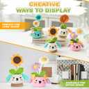 SERENI Crochet Kit for Beginners, Crochet Kit for Adults, 4PCS Flower Crochet Starter Kit with Step-by-Step Video Tutorials, Fun & Relaxing Craft Kit with Hooks & Tools (40%+ Yarn)