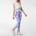 4 Pack Girls Printed Leggings Soft Yoga Pants Kids Tie-Dye Leggings (8-10 Years, Multicolor 1)