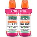 TheraBreath Anticavity Fluoride Oral Rinse Mouthwash, Fights Cavities, Strengthens Enamel and Freshens Breath, Dentist-Formulated, Alcohol-Free, Sparkle Mint Flavor, 16 fl oz, Pack of 2