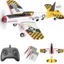 BEZGAR RC Plane, Drones for Kids, 6-axis Gyro Remote Control Airplane, RC Helicopter, Easy Control for Beginners Toys with Colorful LED Navigation Lights Yellow