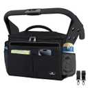 PHILORN Universal Stroller Organizer with Cup Holders - Stroller Caddy with Large Storage Capacity Fits for Stroller Like Uppababy, Baby Jogger, Britax, BOB, Umbrella, Evenflo, Doona,and Pet Stroller (Black)