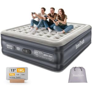 InnoTruth King Size Air Mattress with Built in Pump, Famiy Choice Award Winner, Inflatable Blow up Mattress, 18" Raised 2-4 Persons Family Air Bed for Guests & Home, Ideal for Temporary Use, 700 lbs
